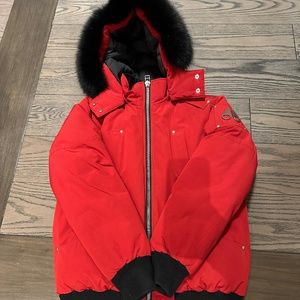 Girls Moose Knuckles Bomber Jacket, Red Size XL